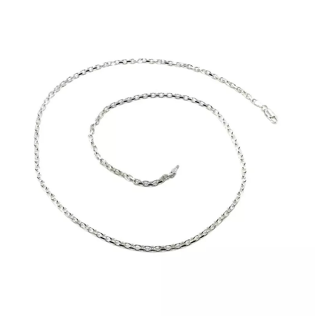 925 Italian Sterling Silver Anchor Link Chain Style Necklace  32L